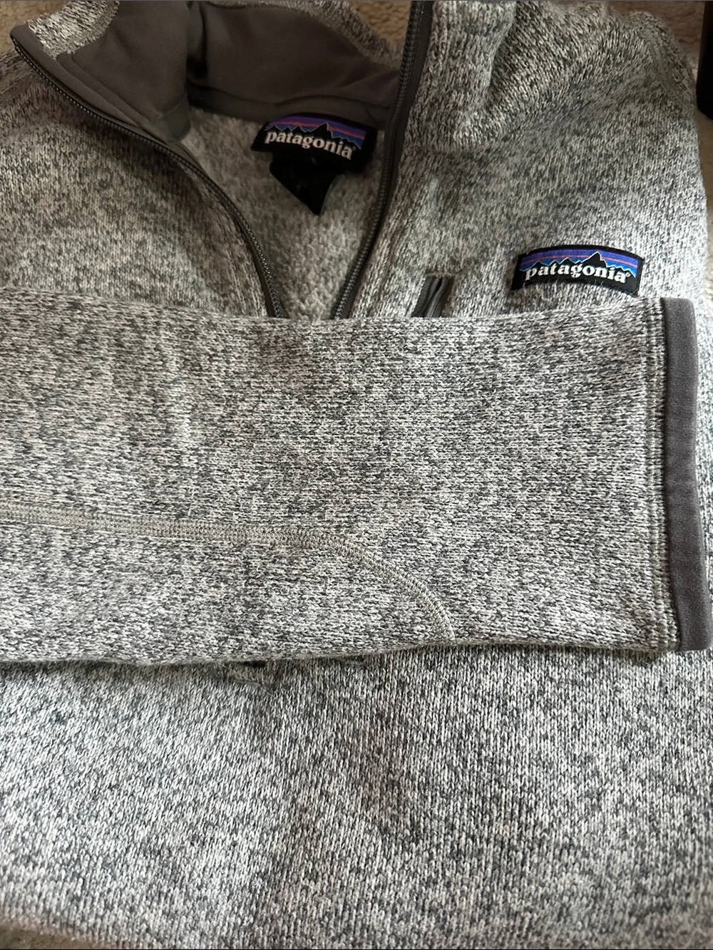 Patagonia Heather Gray Quarter-Zip Fleece Pullover